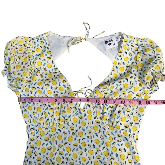 Princess Polly Kasey Lemon Fruit Mini Dress Womens US Size 4 In Yellow Multi - Picture 12 of 16